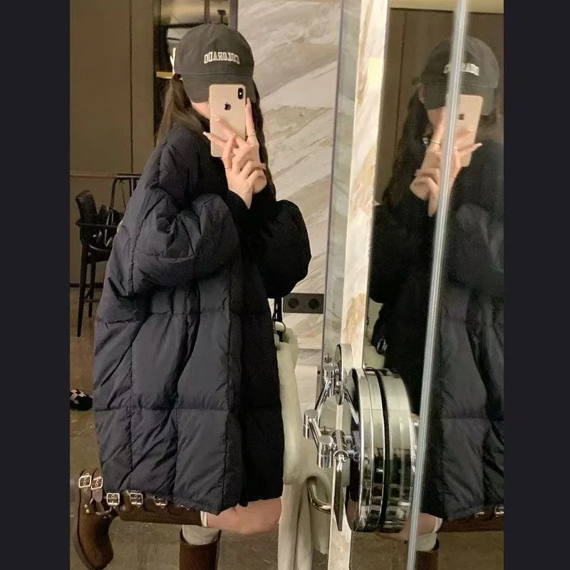 The Down Cotton-padded Jacket Women's Winter 2024 New Thick Korean Cotton-padded Jacket Women's Long Loose Cotton-padded Jacket