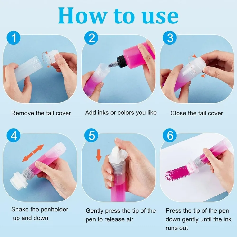 A53M-5Pcs DIY Empty Paint Marker Pens Set 5 Tip Sizes For Art