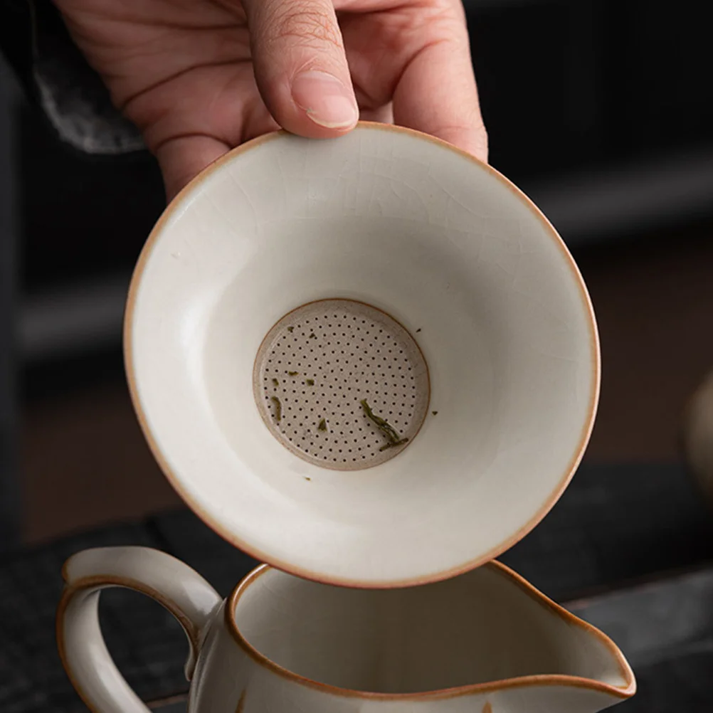 

Ceramic Tea Filter Easy Clean Practical Strainer Home Restaurant Use Daily Tea Infuser Fine Mesh Filter
