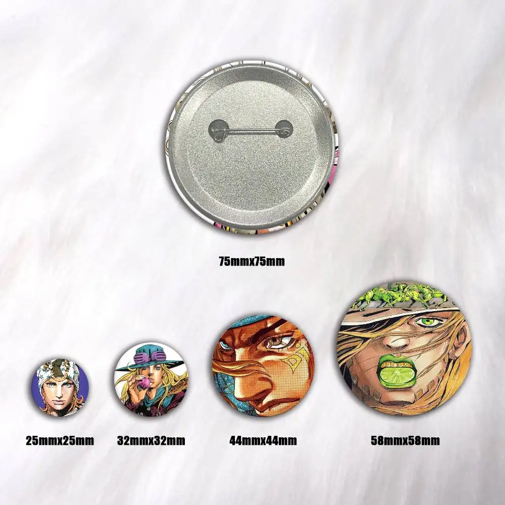 A-JOJO ANIME Tinplate Brooch Figure Icon Badge Handmade Brooches For Backpack Clothes Decoration