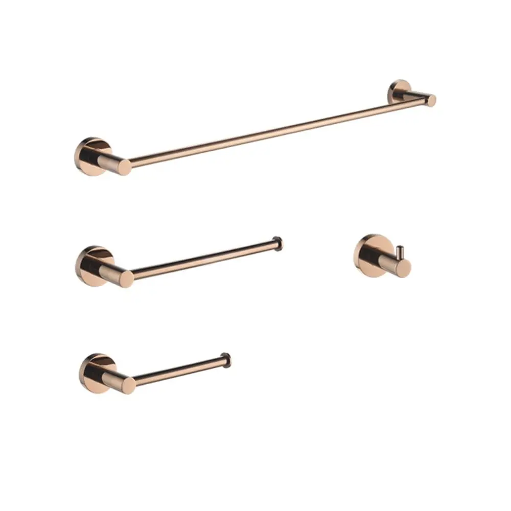 

Набор аксессуаров для ванной комнаты из розового золота: настенная полка, держатель для туалетной бумаги, вешалка для полотенец, крючок для халата, 4 предмета, на заказ