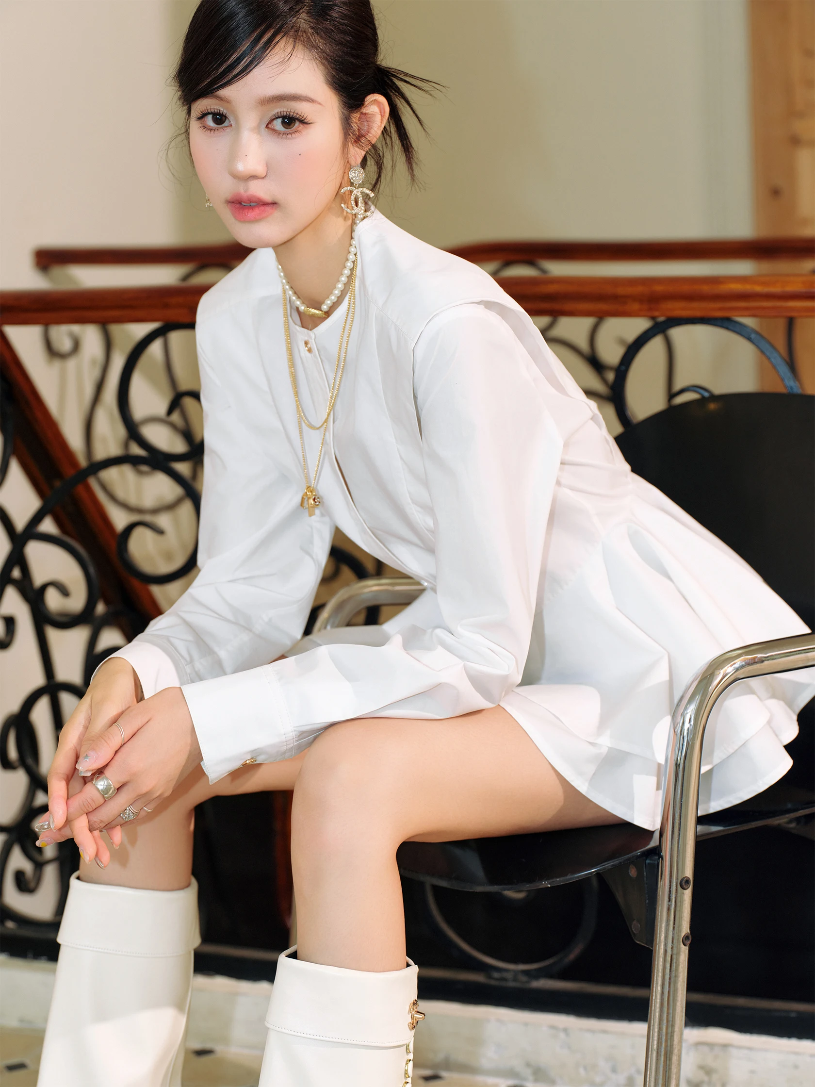 

Женская рубашка Orgiris из смесового хлопка, не требующая глажки, белая, с длинным рукавом, приталенная, простой дизайн, для повседневной носки и офиса