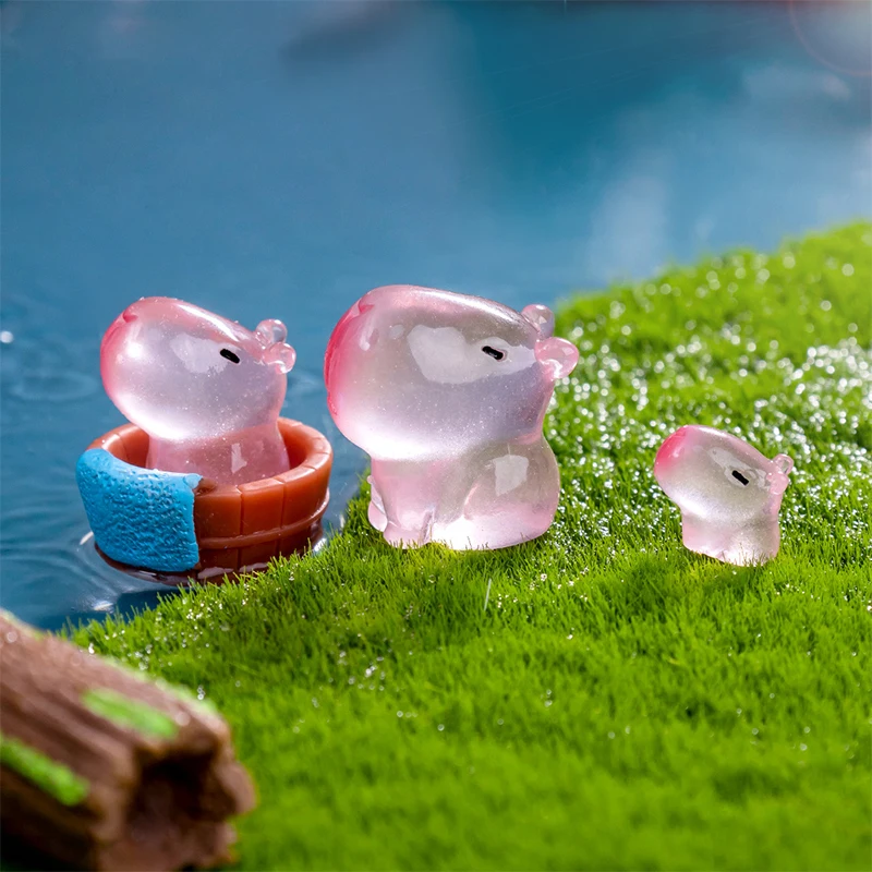 Cartoon Kawaii Luminous Capybara Micro Landscape Ornament DIY Creative Home Decoration Accessories Crafts Mini Figurine Gifts