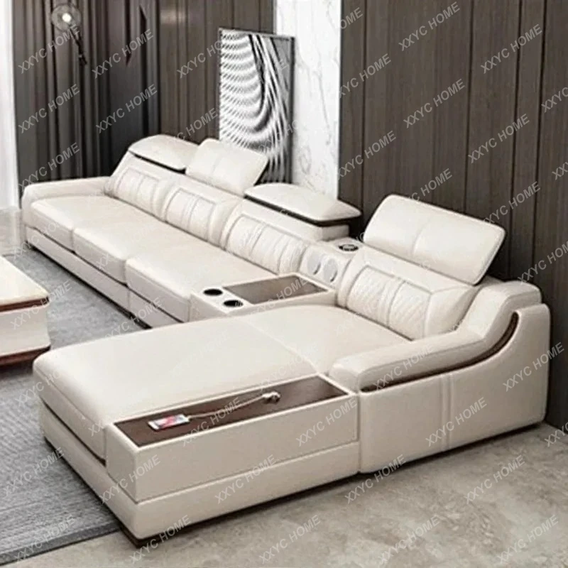

L Leather Modern Sofas Luxury Recliner Comfortable Relax Armchairs Sofas Bedrooms Lazy De Estar Furniture