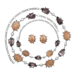 New Maillard Vintage Necklace Earrings Waist Chain Set Irregular Baroque Adjustable Women Jewellery Accessories Gift