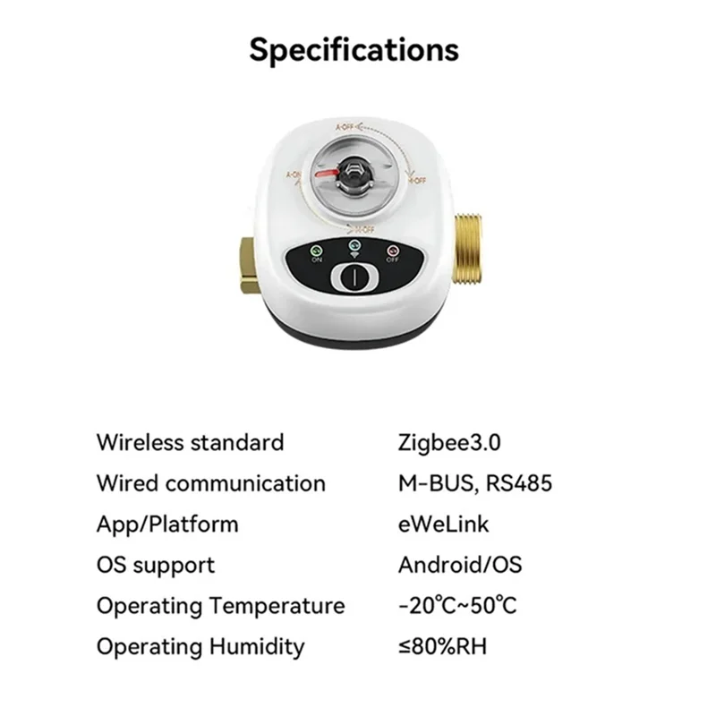 

Контроллер умного клапана Zigbee, шаровой кран Ewelink, приложение, дистанционное управление, IP65, водонепроницаемый водяной клапан, работает для Alexa-Y41A