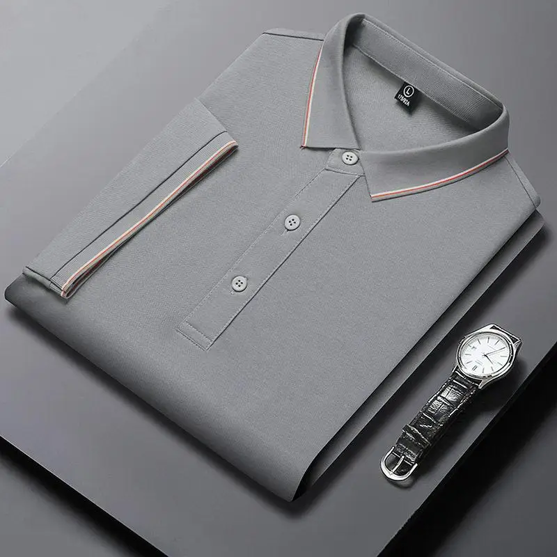 

Lightweight Short Sleeve Shirt Casual Business Style for Middle-Aged And Young Men Summer Fashion Urban Cotton T-Shirt