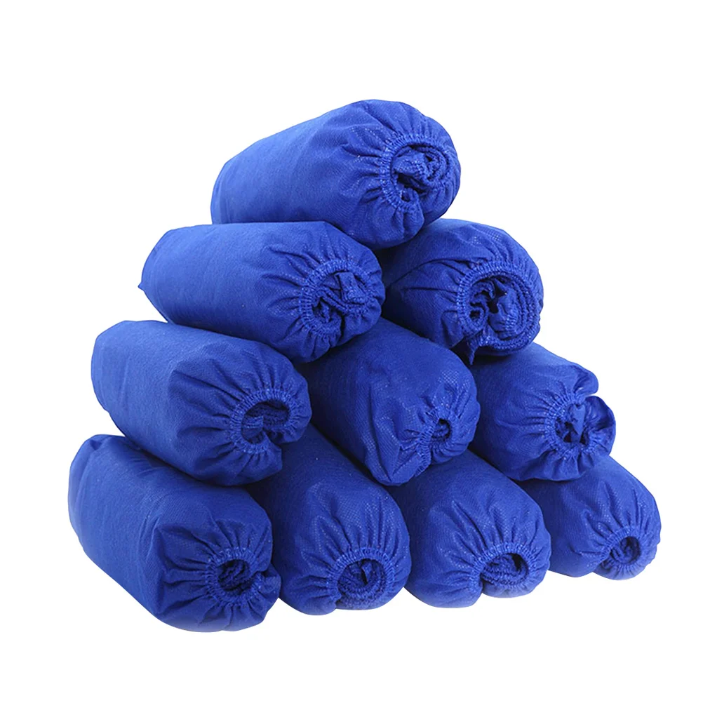 200Pcs Nonwoven Fabric Disposable Shoes Cover Elastic Band Nonslip Breathable Shoe Protector Home Office Travel Use