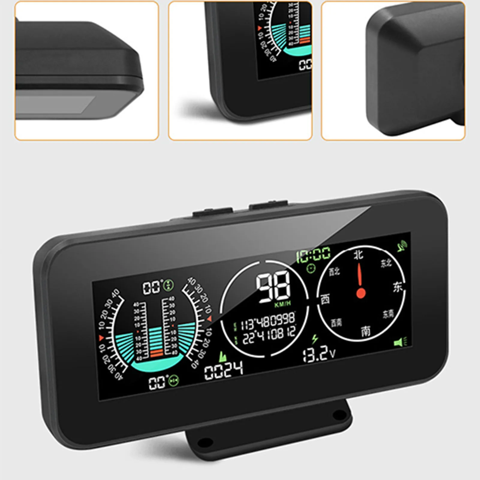 HUD Display Clinometer ABS Smart Vehicle Slope Meter Car Accessories