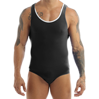 Stretchy Men Mankini Thong Underwear Bodysuit Jockstrap One-piece Swimsuit High Cut