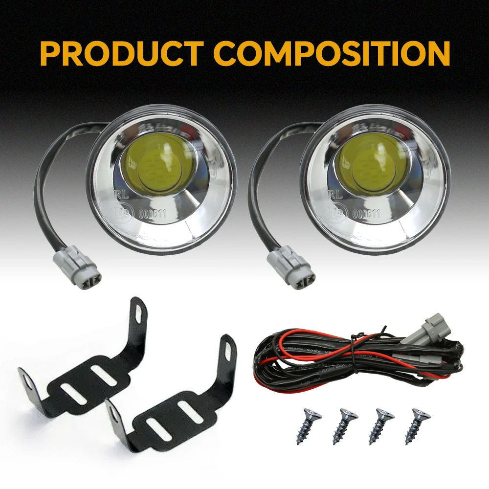 2PCS Hot Selling Auto COB Round High Power Front Fog Light High Bright Daytime Running Light Motorcycle Headlight Spotlight