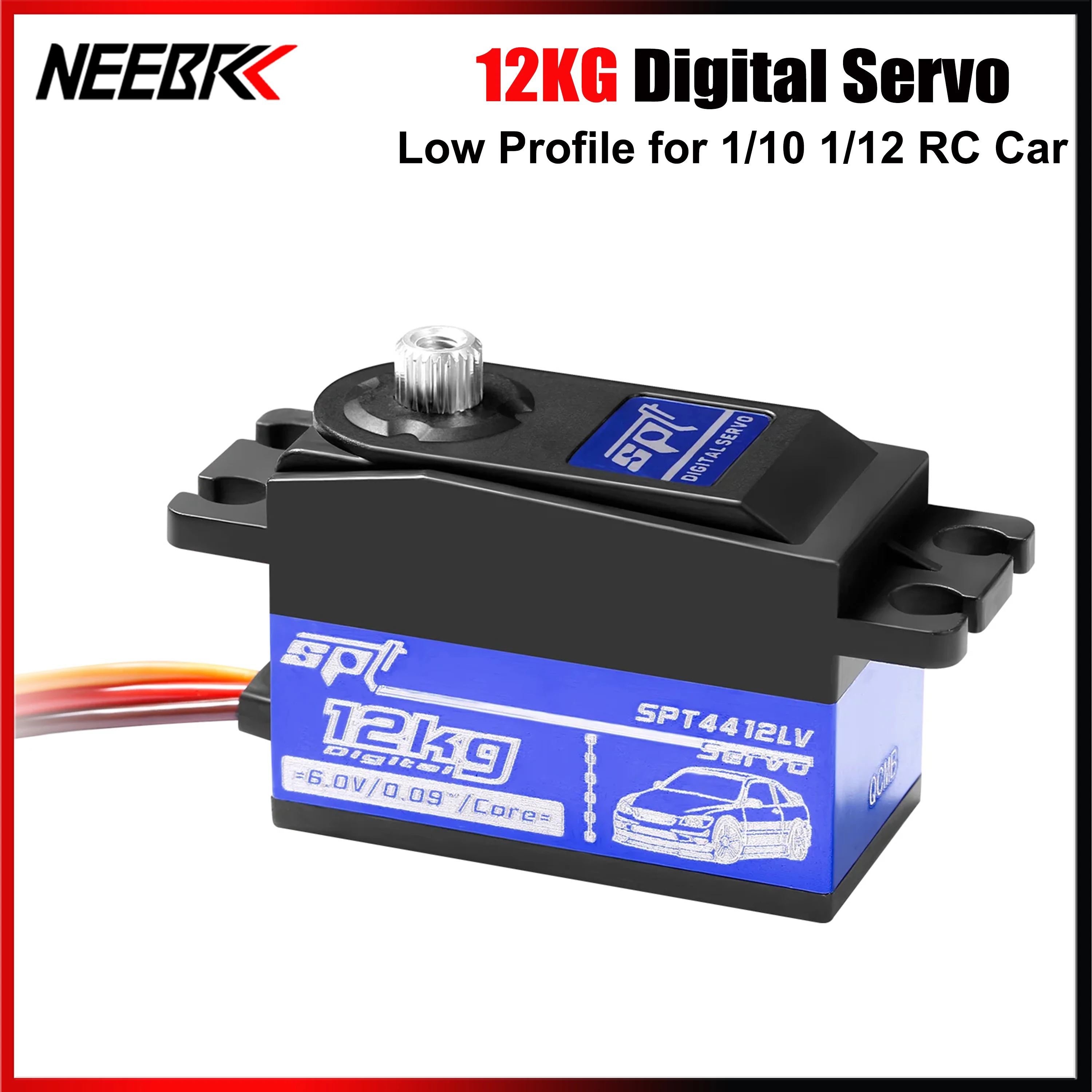 NEEBRC 4412LV 12kg Short Body Low Profile Metal Gear Digital Servo for 1:10 1:12 Car RC Car Drift Robot Arduino