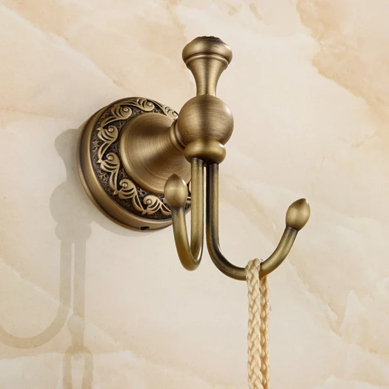 Antique Bronze Robe Hooks Brass European Style Bathroom Robe Hook Wall Mounted Clothes Hook Coat Hook Bathroom Accessories 4