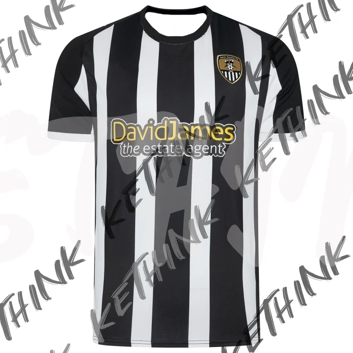 

25-26 Notts County FC Home and Away Football Jerseys 3D Printed Short Sleeved Sports T-shirt Same for Adults and Children