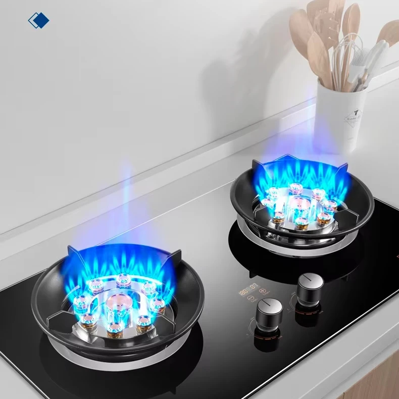 

Energy saving 5.2kw Gas stove 2 burners Double household LPG table natural gas stove fierce fire embedded gas stove