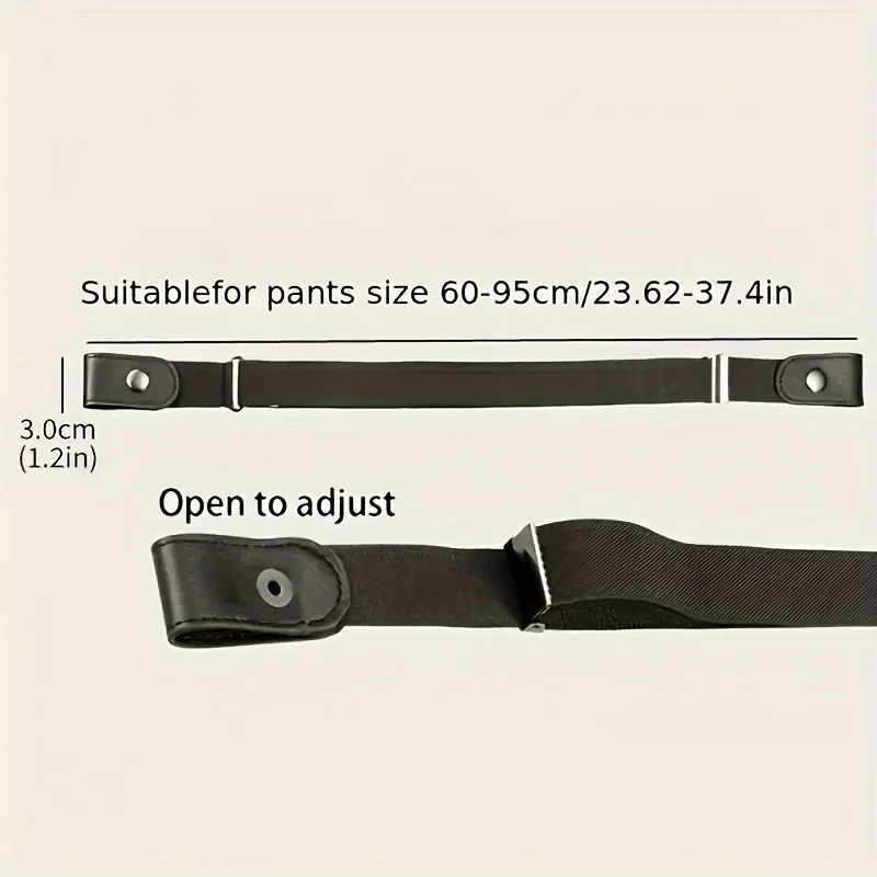 1pcs Monochrome Invisible Belt Seamless Lazy Elastic Waist Belt Versatile Jeans Belts For Women & Men