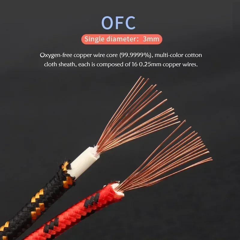 16 Core OFC Speaker Cable Biwire 2 To 4 HiFi Audio Amplifier Speaker Wire Main Speaker Surround Cable Gold Plated Banana Plug