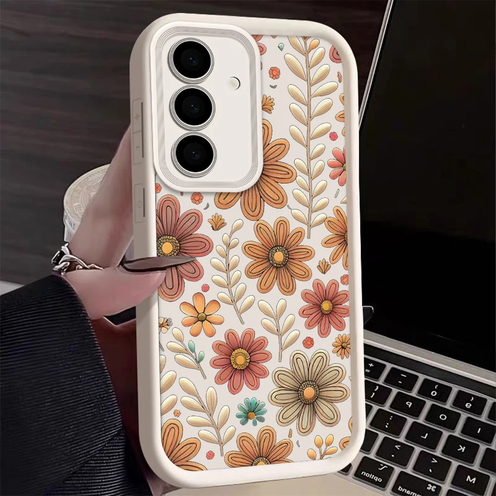 Petal Leaf Diagram Silicone Phone Case For Samsung Galaxy S23 S22 S21 S25 S24 S20 Ultra FE A35 A15 A25 A55 Note 20 Plus 5G Cover