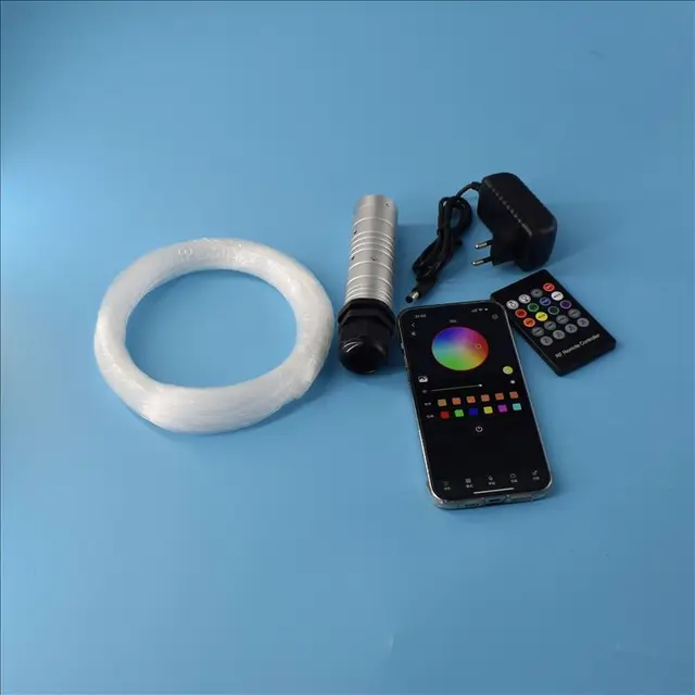 DC12V 6W RGBW APP Control Car Light Engine z zestawem kabli światłowodowych PMMA do samochodu i domu Sufit z efektem gwiaździstego nieba
