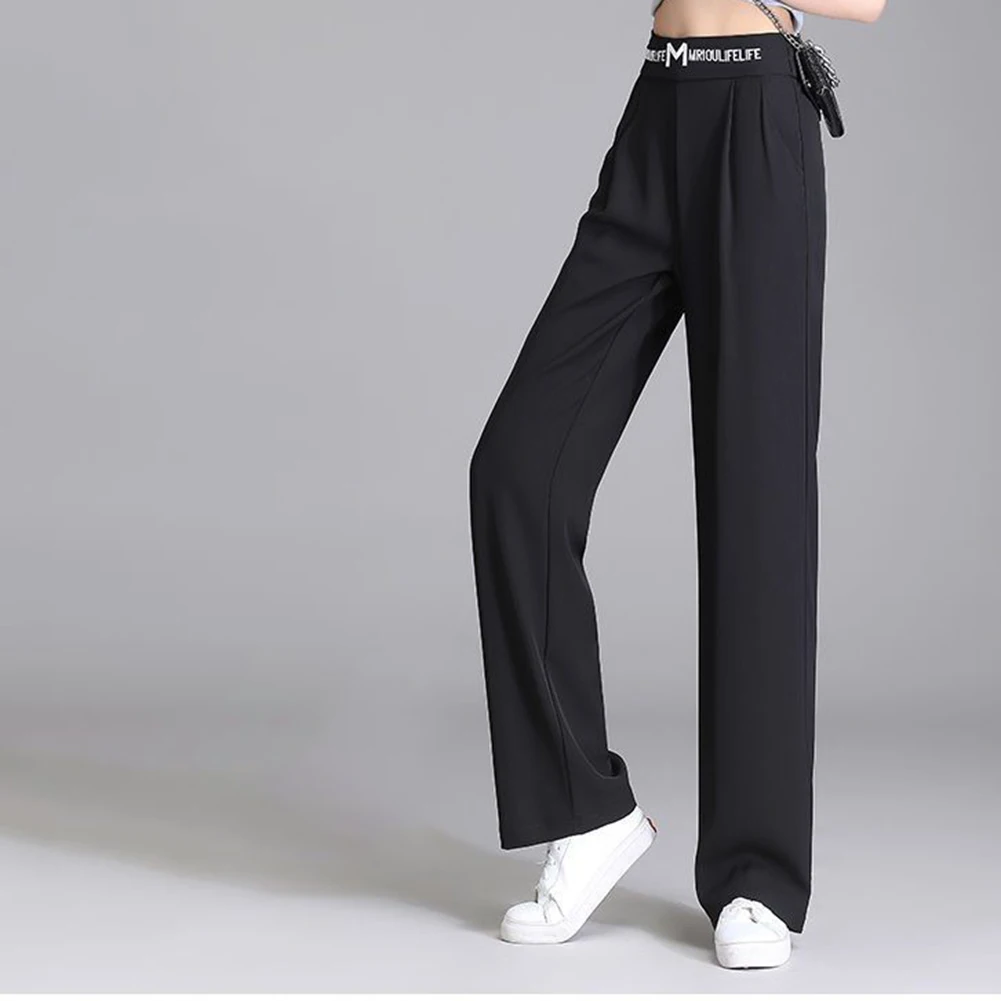 

Women's Pants Women's High Waist Wide Leg Pants Casual Loose Pants Straight Office Ladies Korean Fashion Elegant Pants