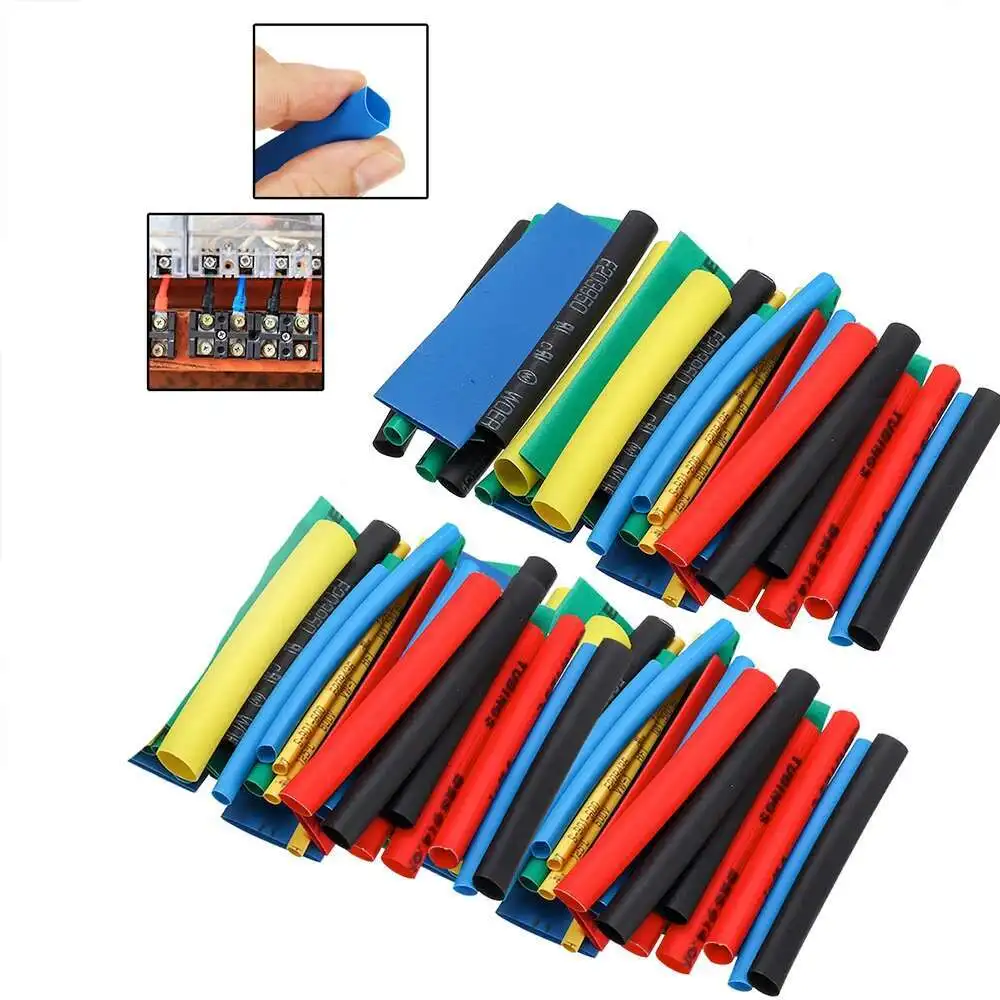 530pcs Heat Shrink Tube Cable Sleeve Tubing Wrap Shrinkable 2:1 Set Kit Ties Reusable Fastening Wire Organizer Cord