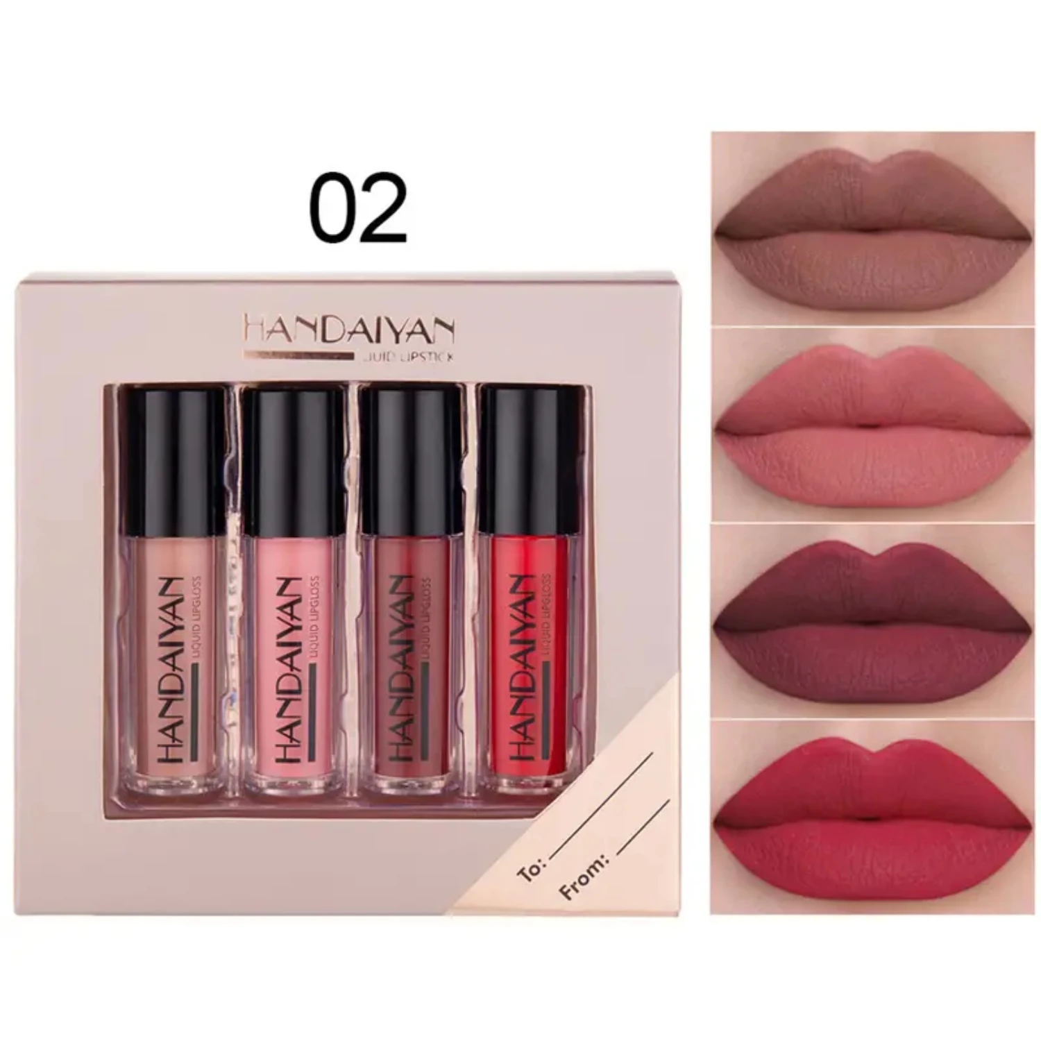 

4 Pcs Moisturizing Glossy Lip Gloss Makeup Set, Long-lasting Waterproof Shine Nude Liquid Lipstick Set, Professional Lip Makeup