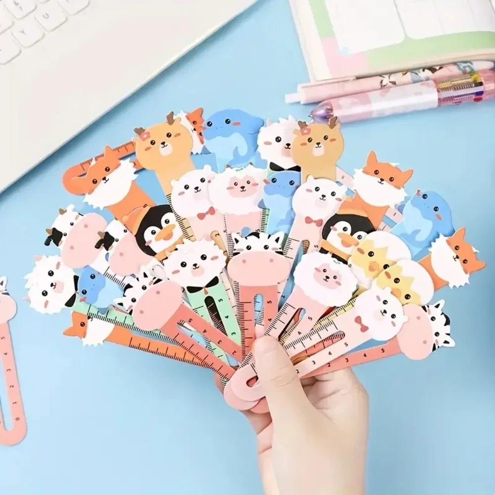 100Pc Cartoon Animal Paper Bookmarks Ruler for Kids Birthday Party Favors Back To School Teacher Gifts Pinata Fillers Goodie Bag