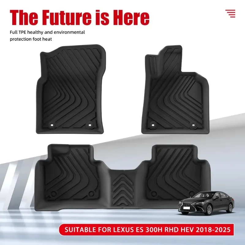 RHD 3D TPE Car Floor Mats For Lexus ES 300h HEV 2018-2025 Full Coverage Waterproof All-Weather Liners Anti-Slip & Easy Clean