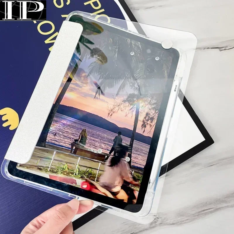 

Crystal Clear Acrylic Case for IPad Pro 11 2022 2021 2020 2018 10th 10. 9 10.2 9th 8th 7th Gen Mini 6 360 Degree Rotation Cover