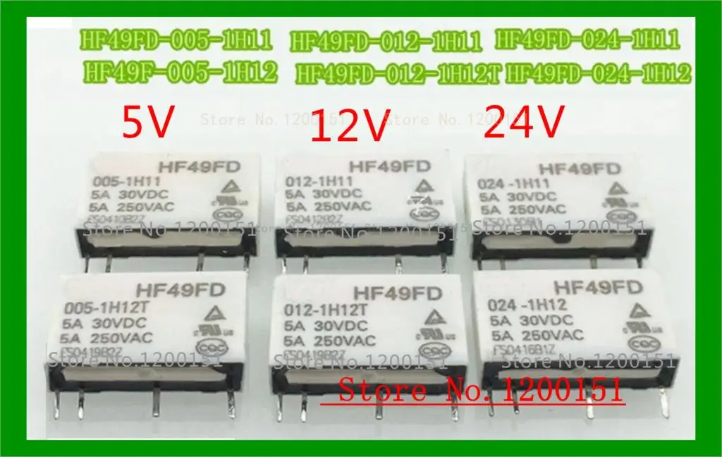 5pcs/lot HF49FD 005-1H11 HF49FD 012-1H11 HF49FD 24-1H11 HF49FD 005-1H12T 012-1H12T 24-1H12T 5V 12V 24V relay DIP4