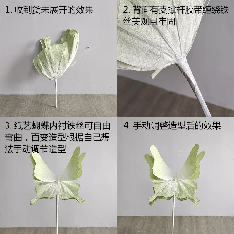 Artificial Giant Butterfly Paper Flower Wedding Decor Road Guide Birthday Party Event Backdrop Decor Window Layout Butterflies view 6
