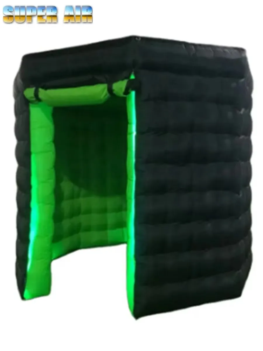 Zhixin Hot Sale Portable Customizable Foldable Inflatable Photo Booth With LED Strip Lights For Events & Rental