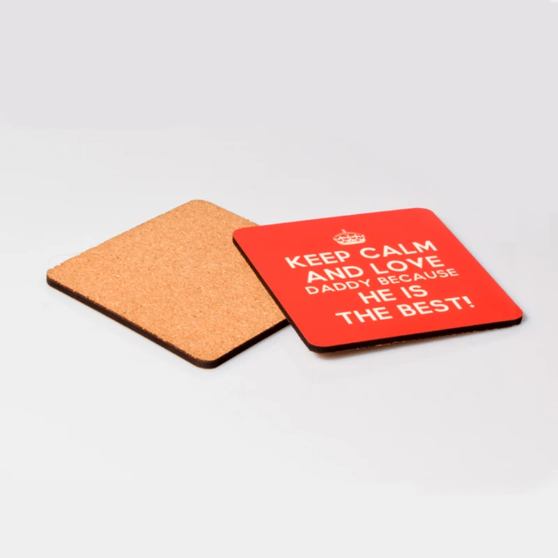 Free shipping 100pcs 4x4inch MDF Square Shape Sublimation Cork Coaster blanks 3mm MDF + 1mm Cork in100x100mm