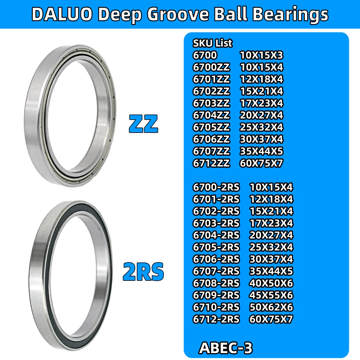 1PC Bearing 6700 67…