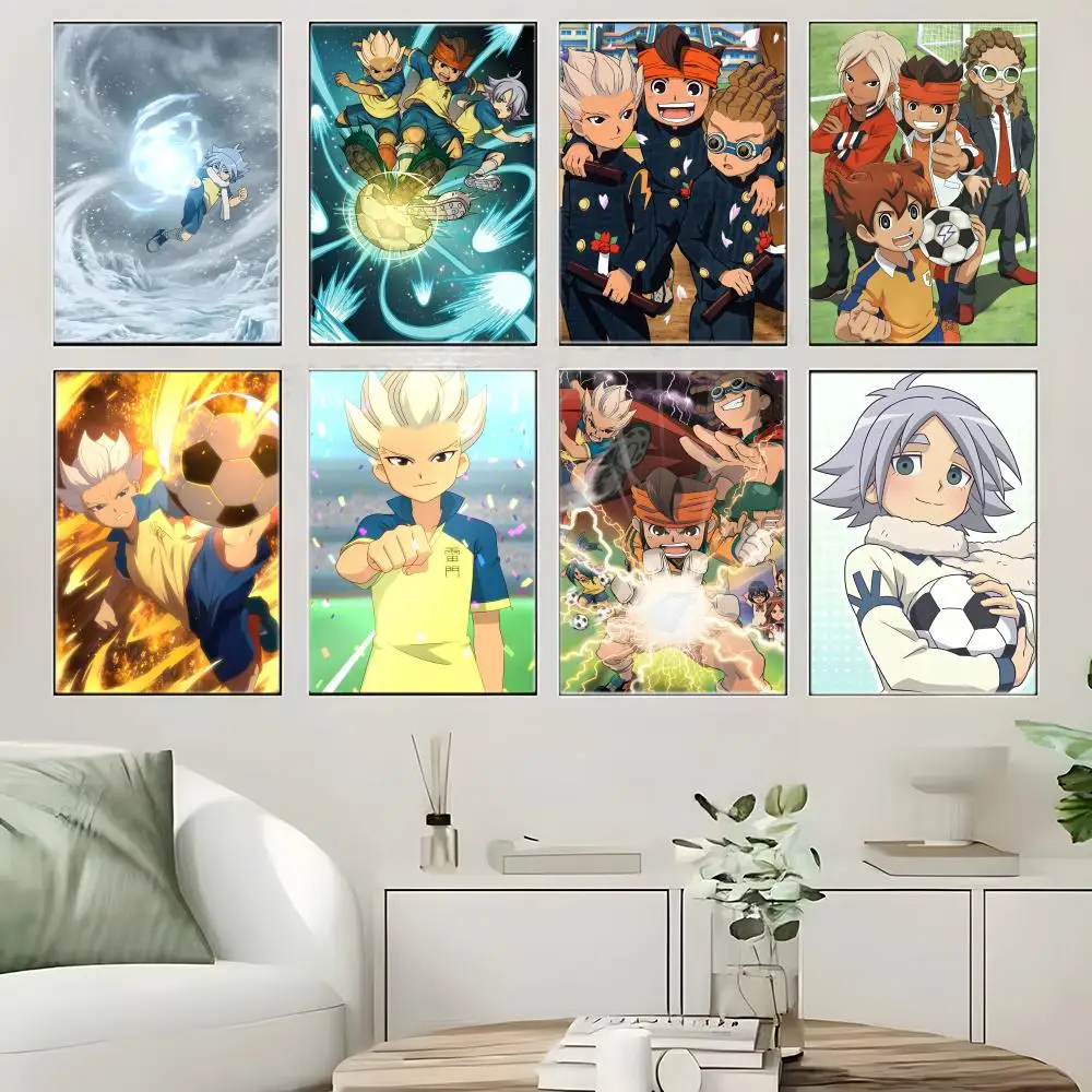 Soccer Anime I-Inazuma Eleven Poster  Self-adhesive Art Waterproof Paper Sticker Coffee House Bar Room Wall Decor