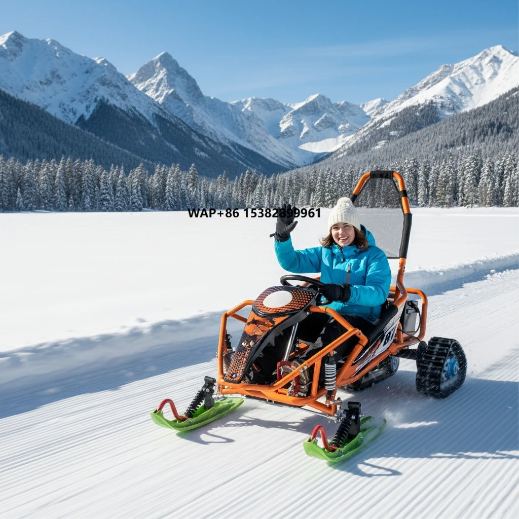 

QIQU Touring & Trail Steel Frame Axle Drive Hydraulic Brakes 40KM Range 48V500W Differential Motor Kids Electric Snowmobile