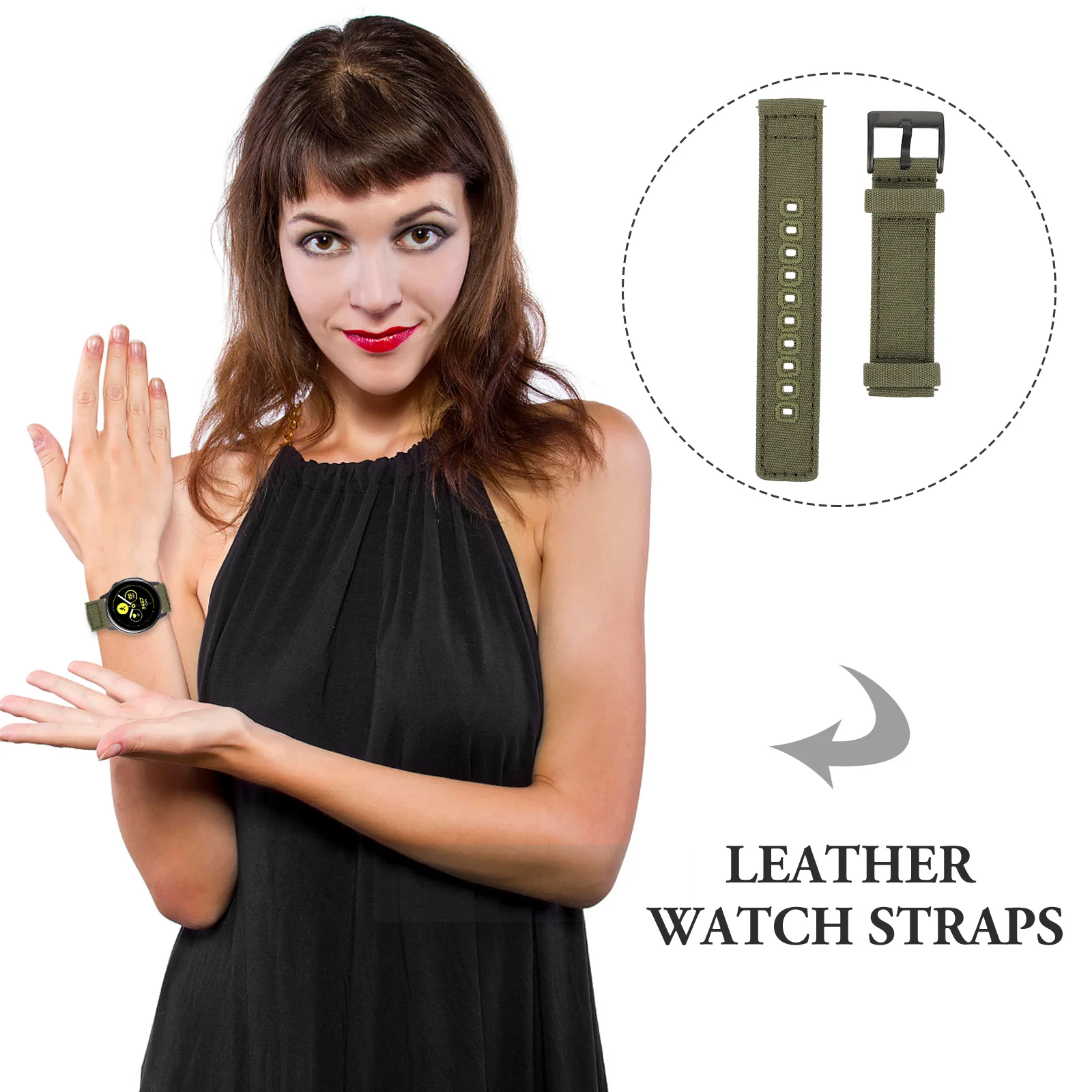 

20Mm Premium Canvas Watchband Stylish Lightweight Skin Friendly Wristbands Accessories Perfect Birthday Christmas New Year Gift