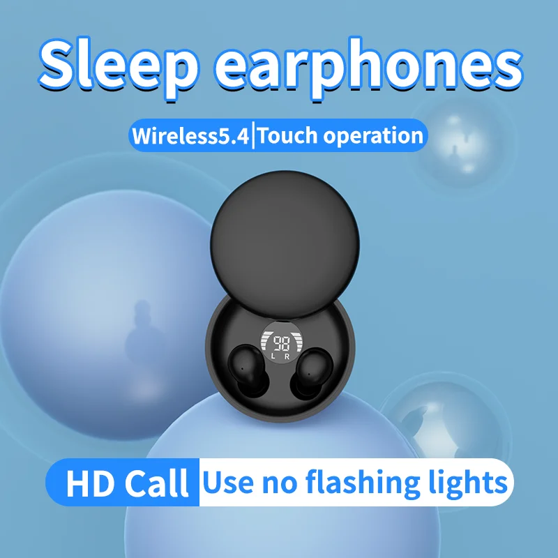 TWS Wireless Bluetooth Headphones Invisible Sleep Earphone for Comfortable in-Ear Earbuds Noise Blocking Small Sleeping Headset