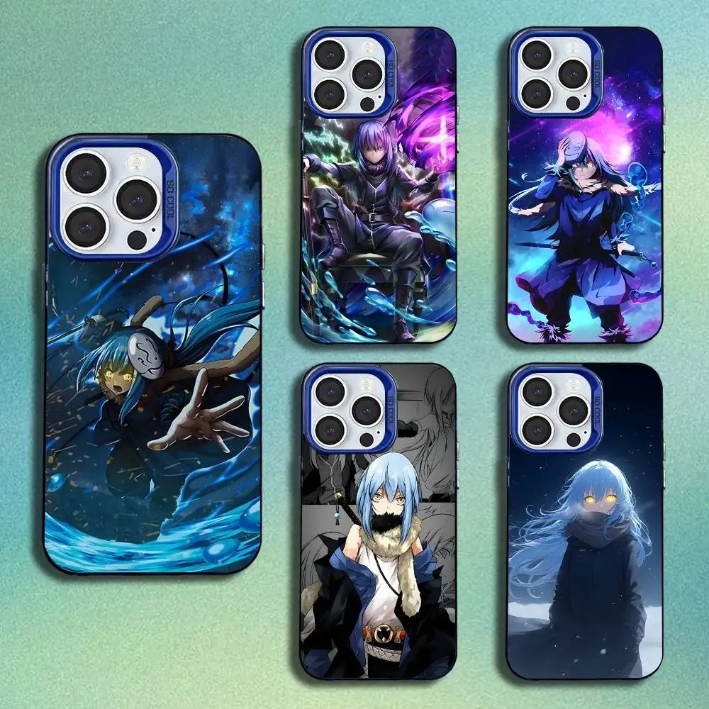 

T-Tensei Slime R-Rimuru Anime Phone Case For iPhone 16,15,14,13,12,11,Mini,Pro,SE,MAX Blue Matte Silicone Cover