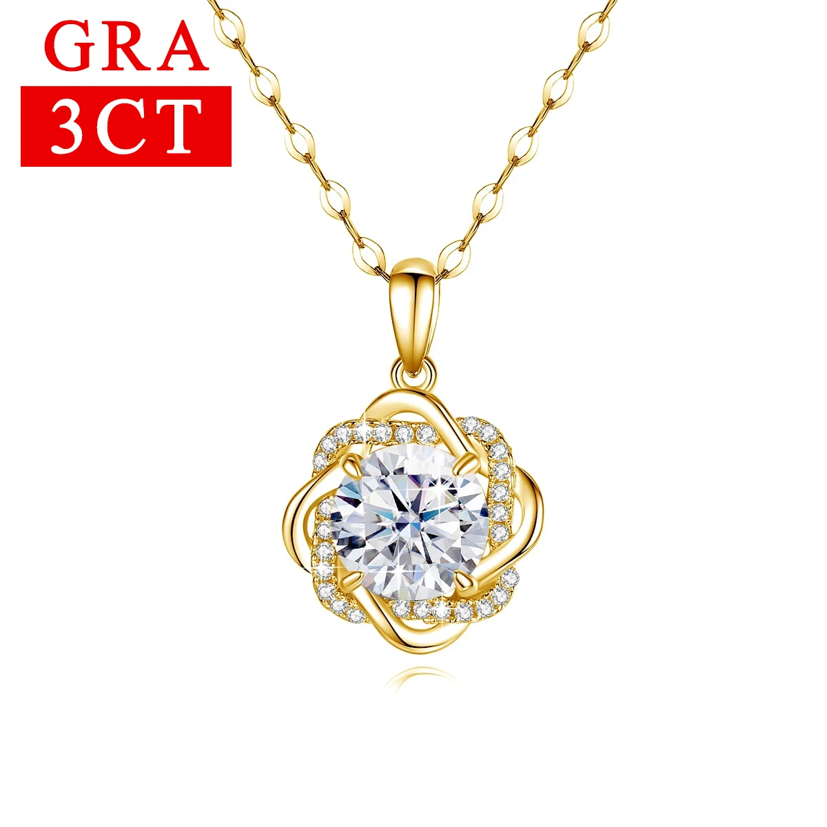 Star Of David 3ct Moissanite Necklace For Women With Certificate Original Luxury Gold Pendant Jewelry Christamas Gift Hot Sale