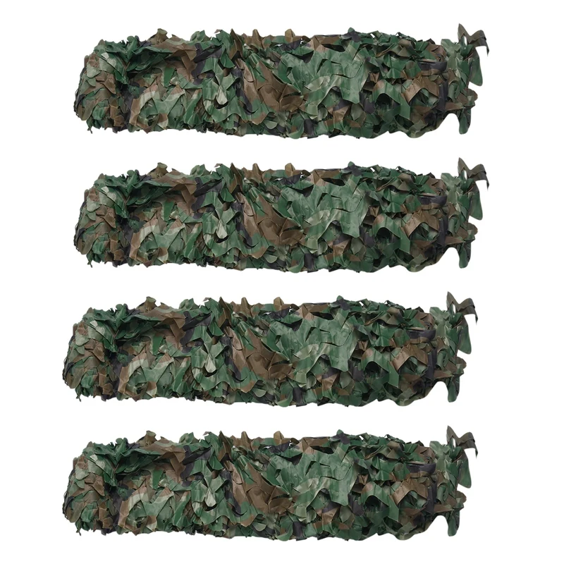 4X Hunting Camouflage Nets Woodland Camo Netting Blinds Great For Sunshade Camping Hunting Party Decoration,3Mx2m