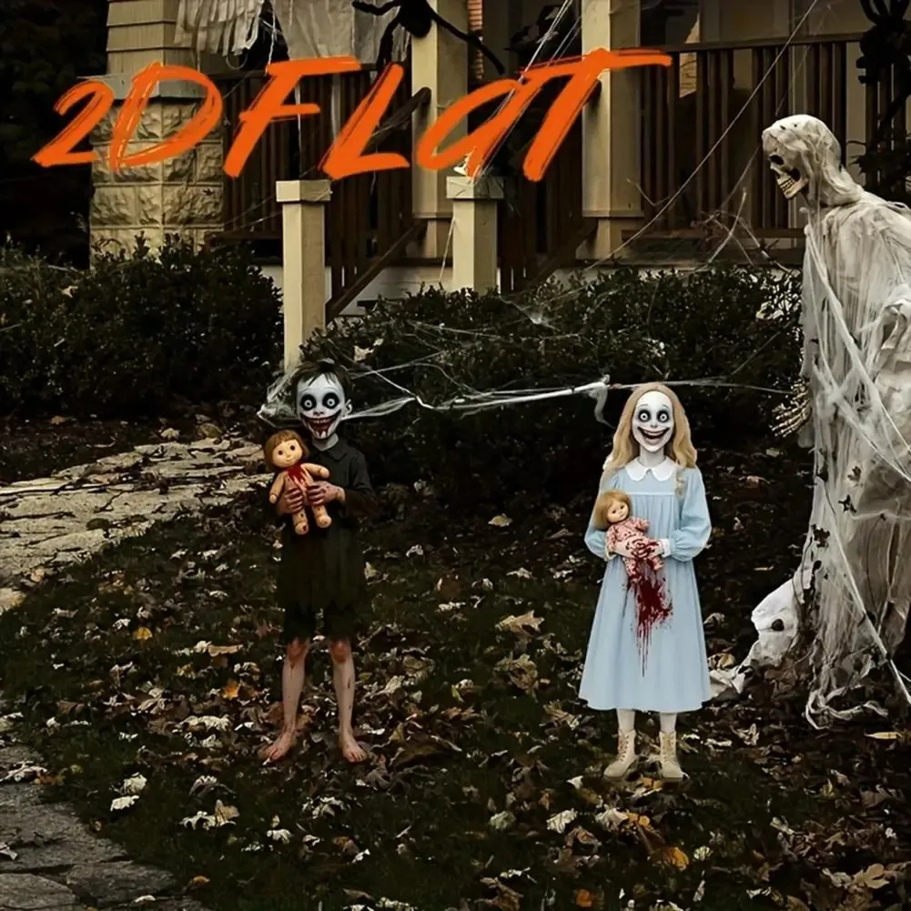 2/4pcs Halloween Female Ghost Dolls Garden Yard Decor Realistic Spooky Stake Signs for Outdoor Festivals and Party Decoration
