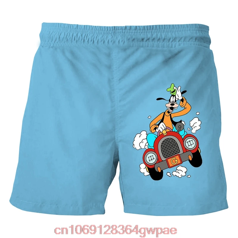 Disney Goofy 3D Printed Beach Shorts Men\'s Casual Breathable Shorts