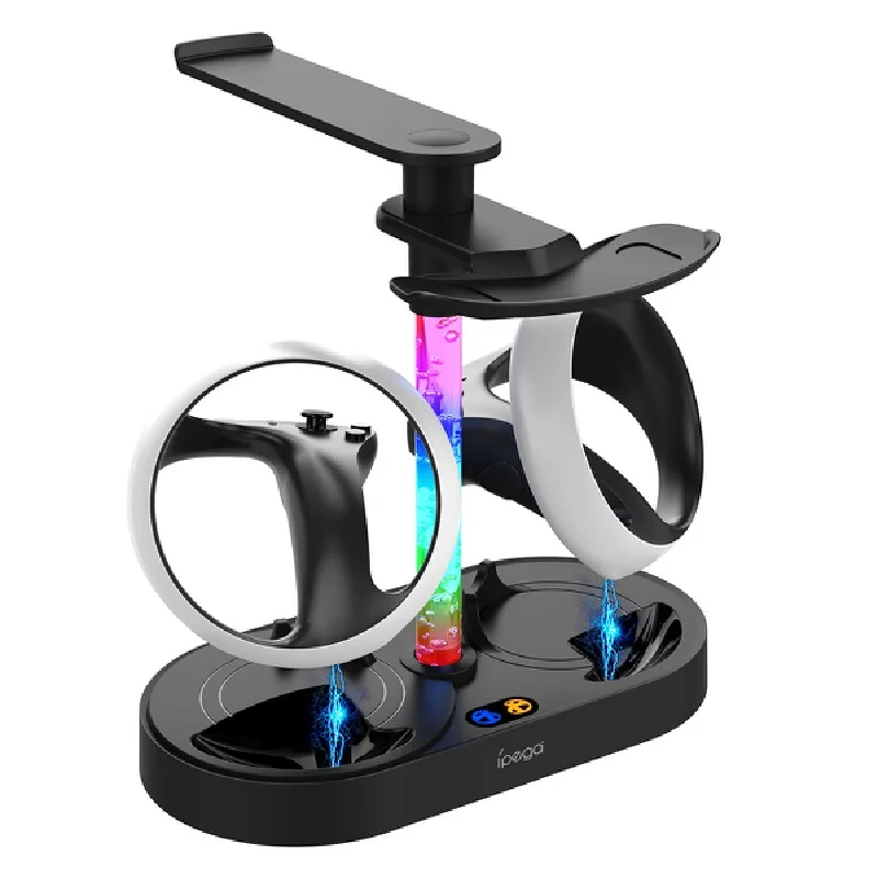 Ps Vr2 Accessories Ipega Magnetic Charging Dock Rgb Light Stand Holder For Ps5 Vr2 Controller And Headset Display Storage Rack