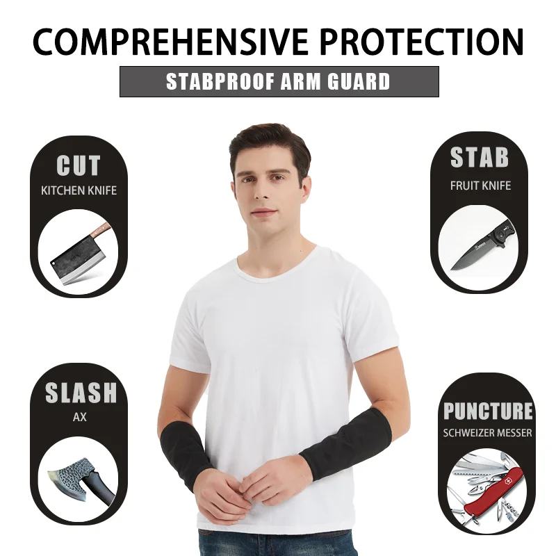 1Pc Anti-Stab Work Protection Safety Arm Guard Stab Resistant Anti-Puncture Avoid Glass Steel Knife Injury Protection Sleeves