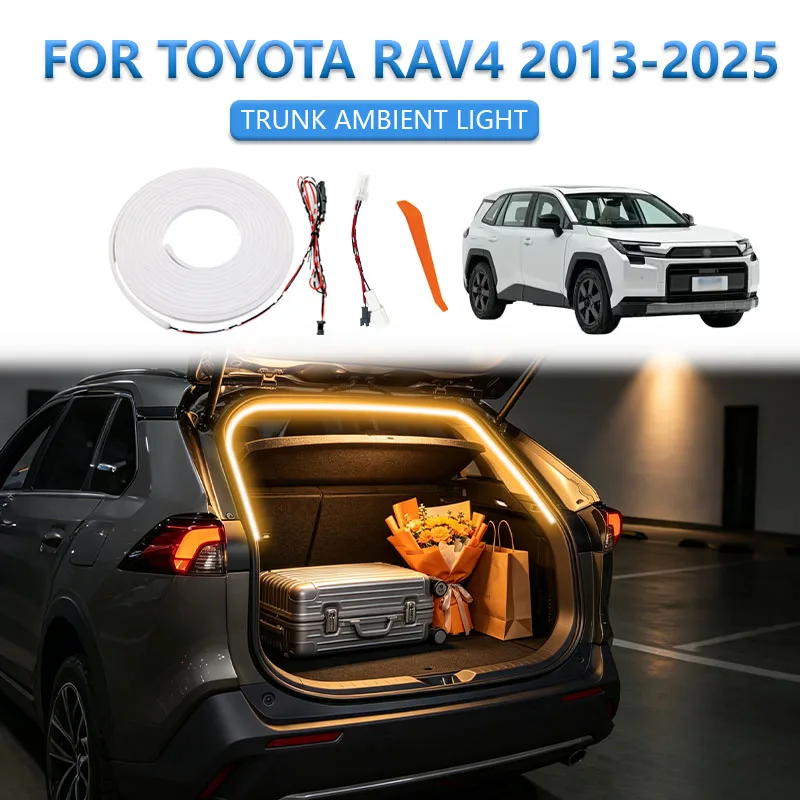 FOR TOYOTA RAV4 2013-2025 Trunk Light Modification Light Atmosphere Lights White Warm White Frunk Trunk LED Light Bar