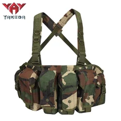 Chicom OD Green 4 Double Mag Pouches & 2 Utility Pouches Tactical Chest Rig With Magazine Pouch