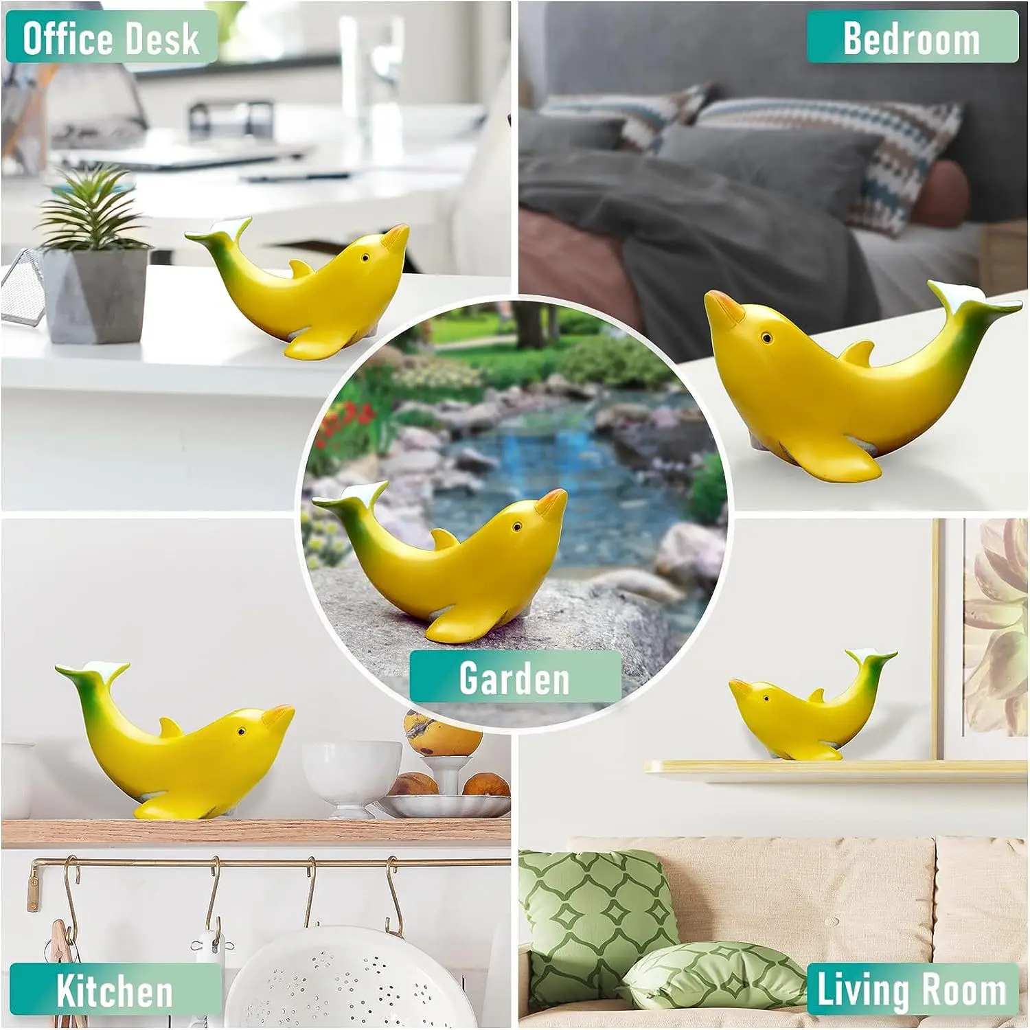 Creative Banana Dolphin Resin Sculpture Ornaments Garden Yard Decoration Crafts Knick-knacks