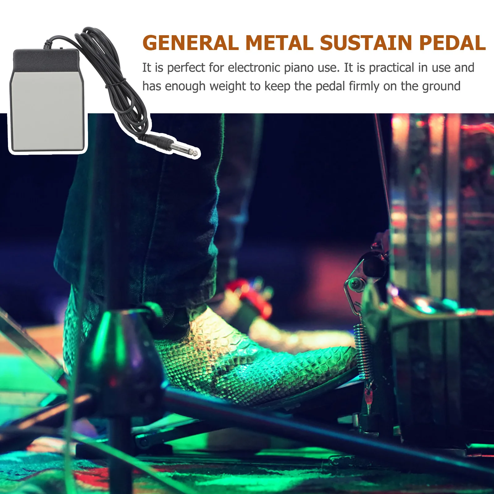 

Sustain Pedal Piano Accessories Electronic Foot Keyboard Digital Sustaining for Keyboards