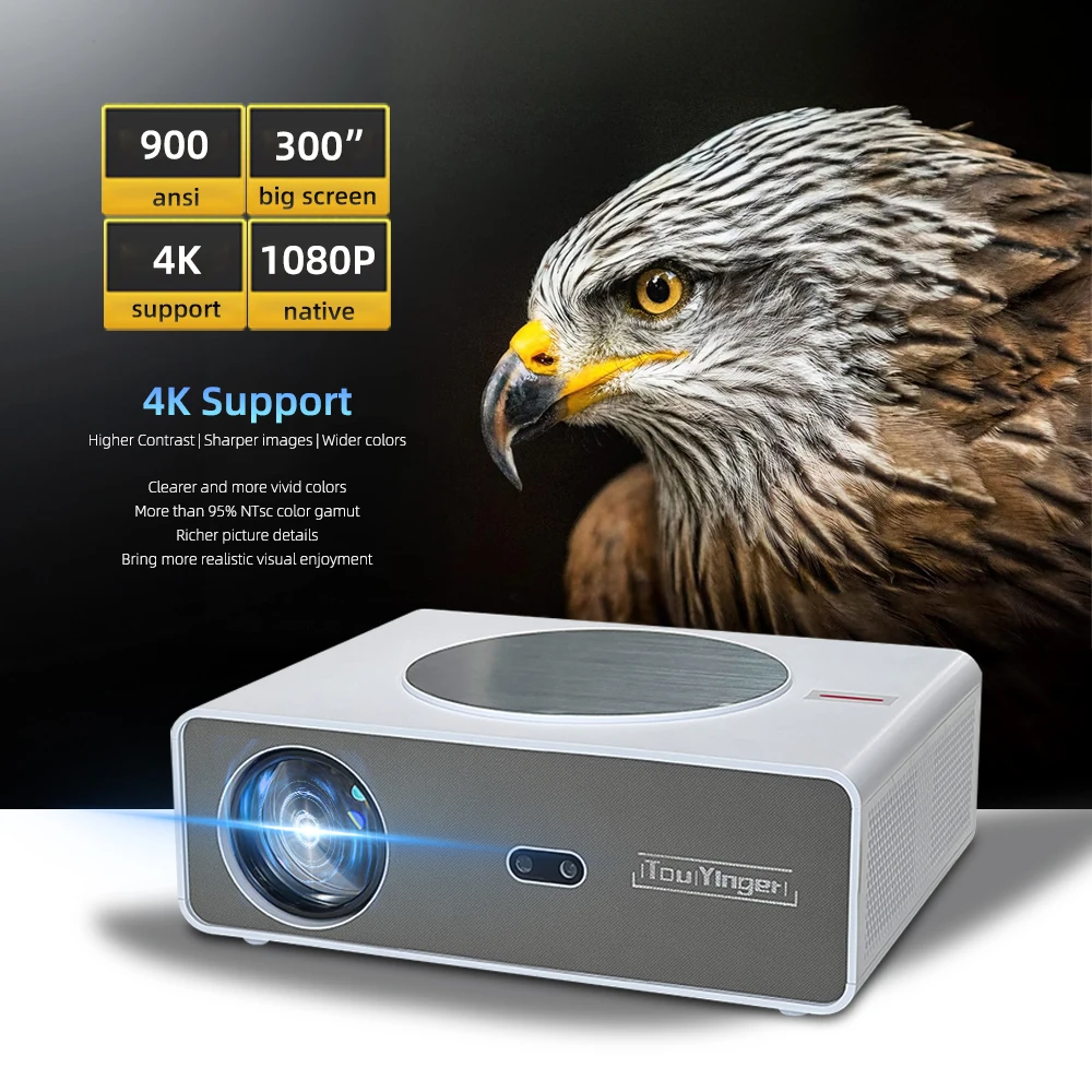 

Проектор Q11W с яркостью 900 ANSI люмен, поддержка Full HD 1080P, 4K, Smart Android, для домашнего кинотеатра и просмотра видео.